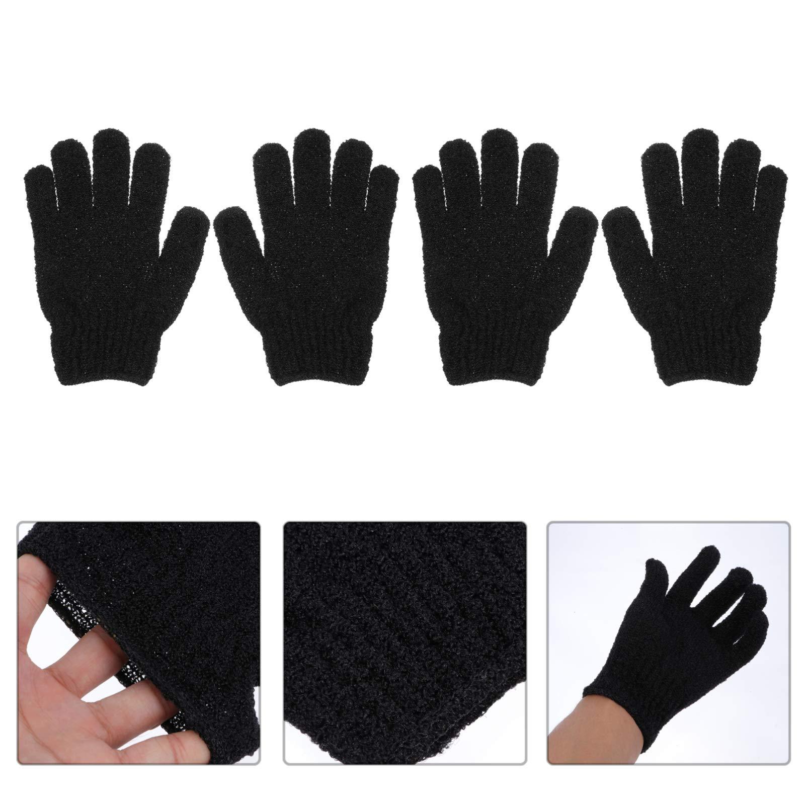 Healifty 4 Pairs Back Scrub Gloves Exfoliating Mitt Shower Gloves Exfoliating Gloves Exfoliating Sponge Shower Scrub Gloves Mens Exfoliating Shower Mitt Dead Spa Polyester Man