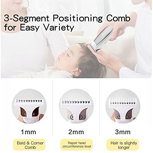 toothgeneric toothgeneric Hair Clippers for Men, Professional Hair Clipper for Children Baby USB Rechargeable Quiet Hair Trimmer Child Cordless Cutting Machine, Silver