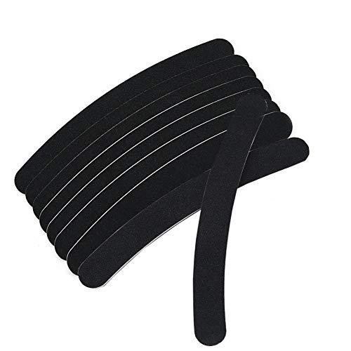 ericotry 12PCS Black Banana Curved Double Sided Nail Files Polish Emery Board Grit Buffering Sanding Art Manicure Buffer Files Nail Art Tools