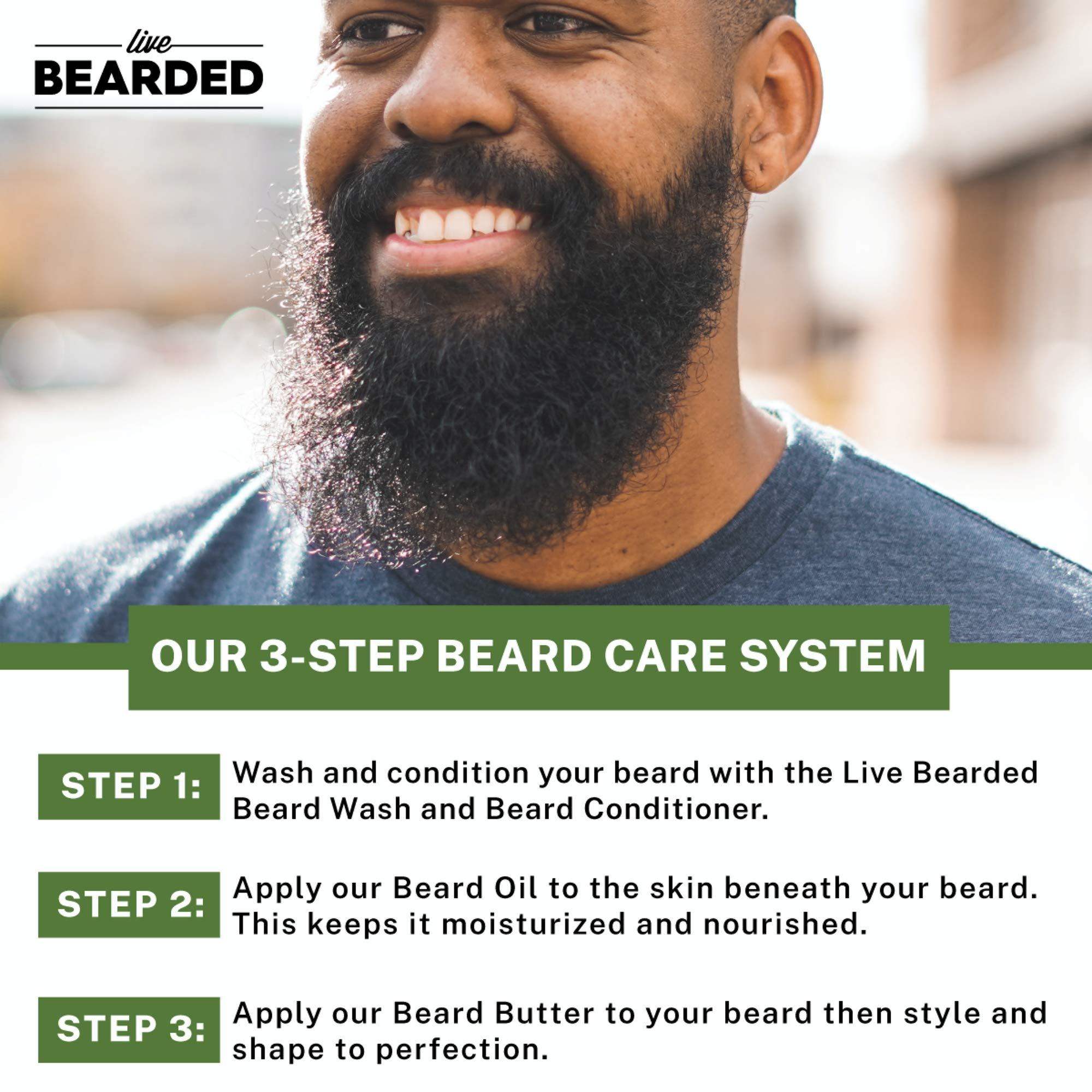 Live Bearded Live Bearded 3-Step Beard Grooming Kit - Wash, Oil and Butter - Made in the USA - All-Natural Ingredients with Shea, Jojoba - Growth Support | Canyon Scent - Juniper, Cypress, Fir Needle