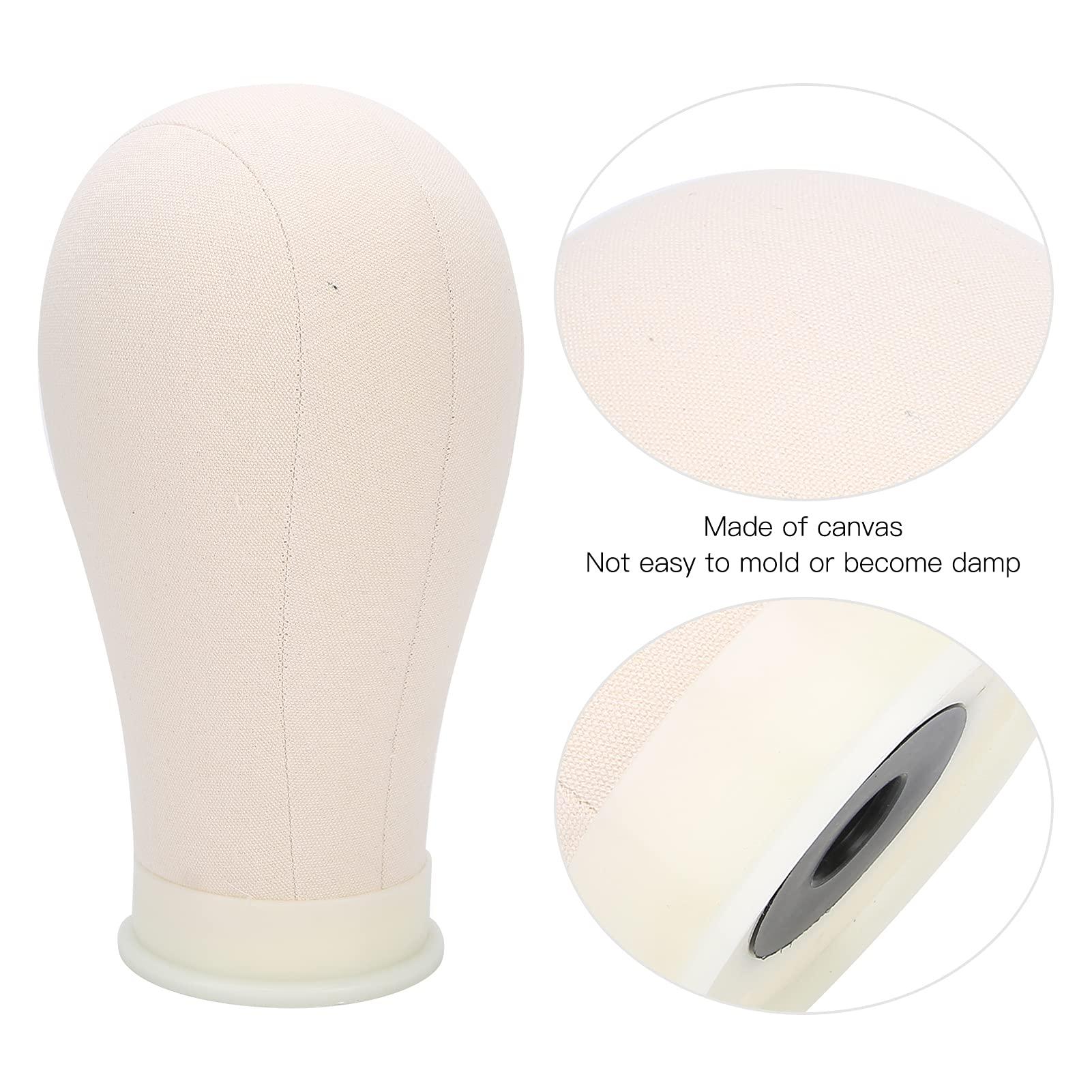 TIKATARER TIKATARER Wig Head, wig stand Cork Canvas Block Head For Styling And Display, Mannequin Head Stand for Styling and Display, Design for Wigs and Hats for Hairdressers and Salon Use (Canvas