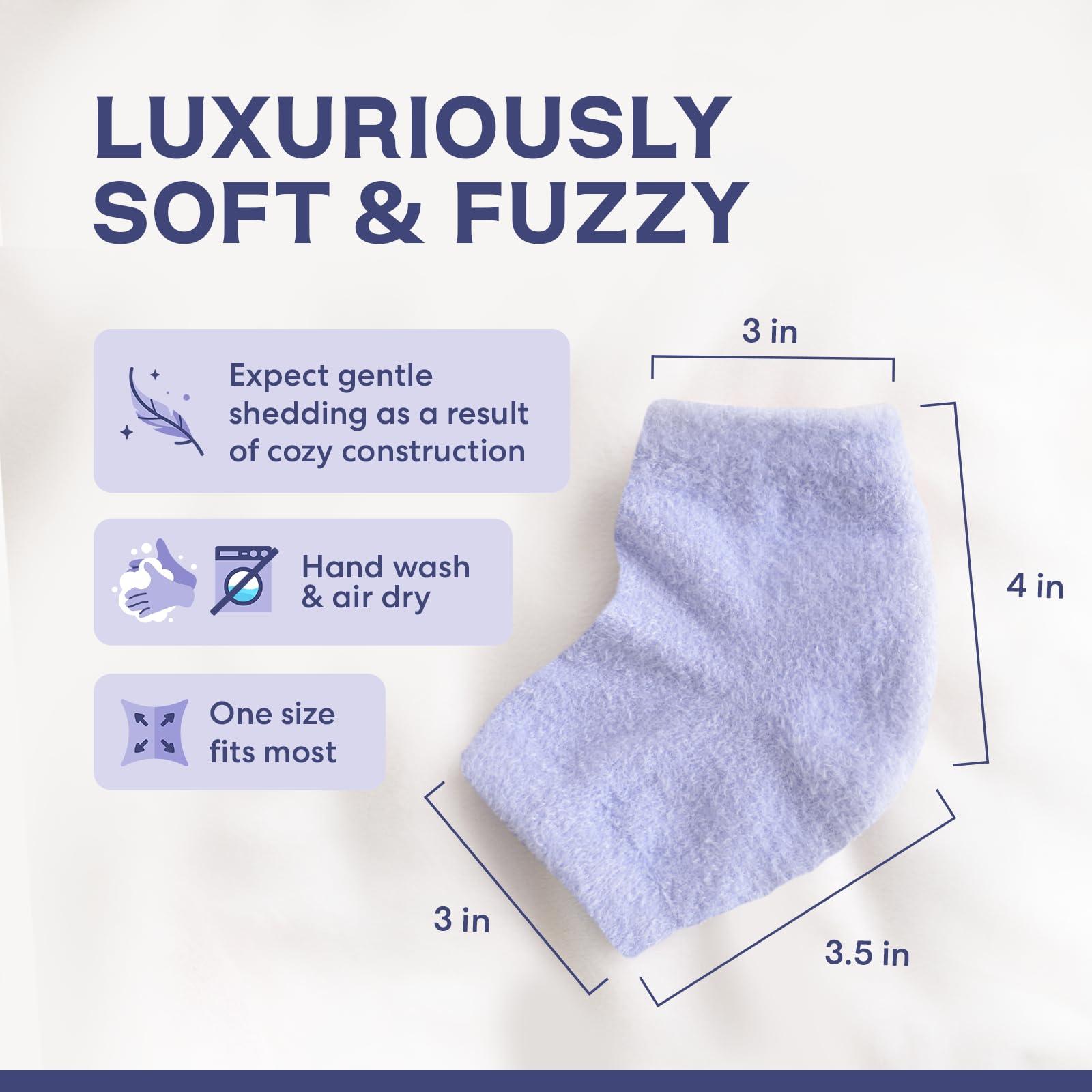 Dr. Frederick's Original Dr. Frederick's Original Moisturizing Fuzzy Heel Socks - 2 Pairs - Cozy Gel-Lined Sleep Socks for Women & Men - Soothes Dry, Cracked Feet - Heel Repair - Lilac Leisure