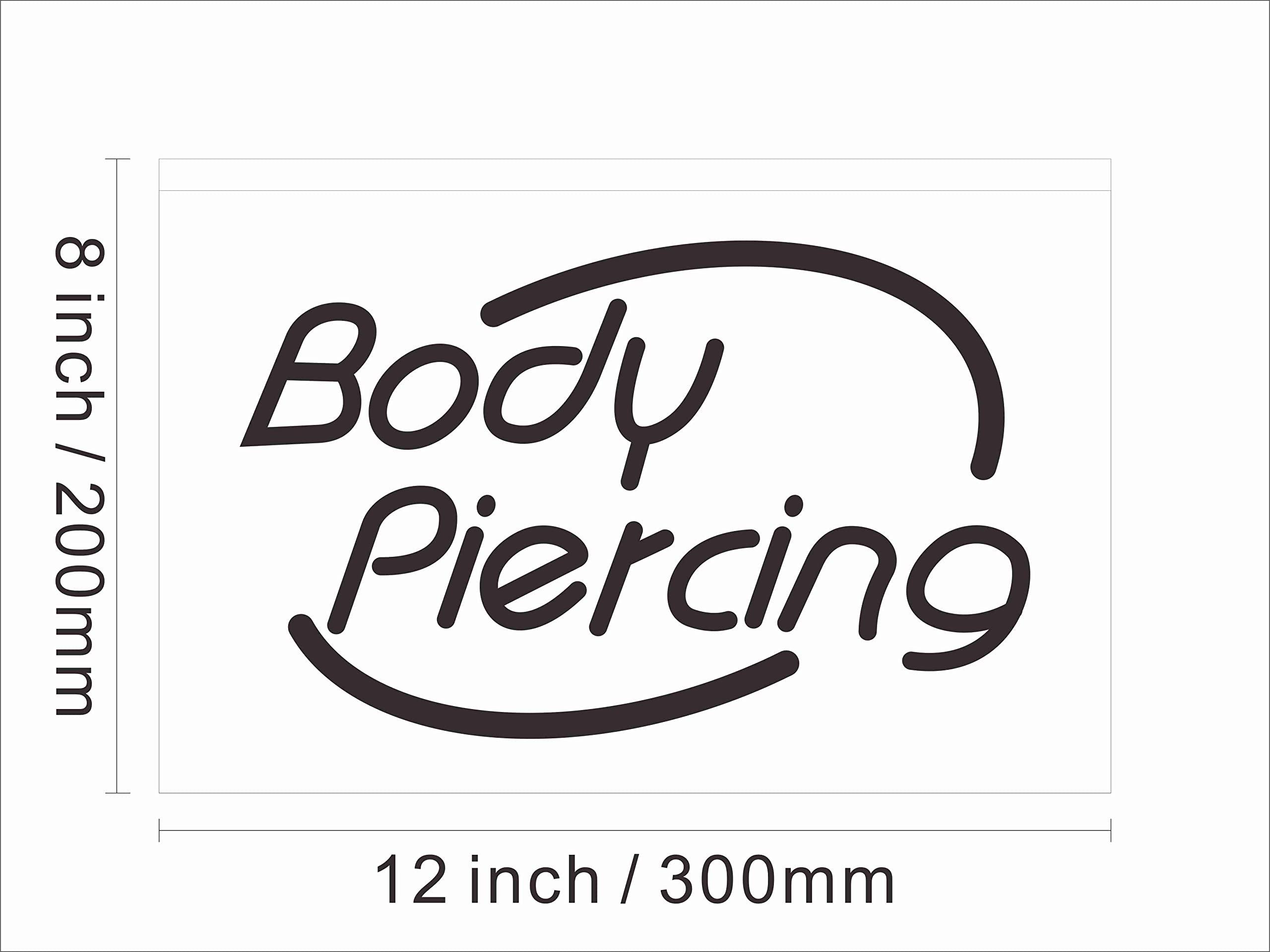 Easesign 100018 Body Piercing Tattoo Shop Center Home Decor Display LED Light Neon Sign (12\" X 8\", Purple)