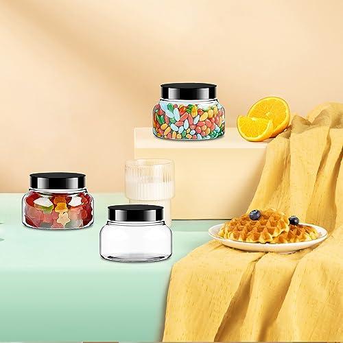 Merkaunis 30 Pack Clear Body Scrub Jars 8oz Clear Plastic Jars with Lids Sugar Scrub Containers Empty Refillable Containers Round Low Profile Samples Jars for Makeup, Body Butter, Creams, Travel Storage