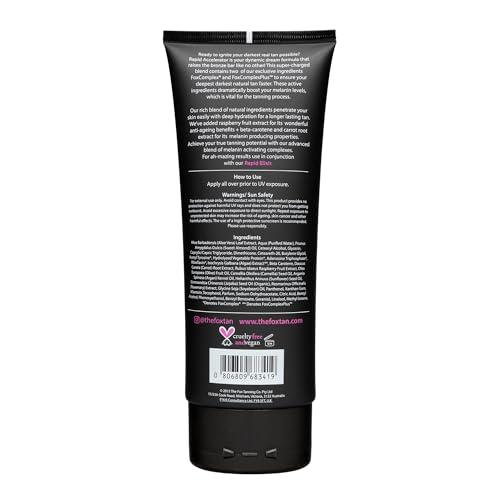 THE FOX TAN The Fox Tan Rapid Accelerator, Accelerator Lotion For Sunbed Tanning, Creates Darker, Faster & Long-Lasting Tans, Vegan & Cruelty-Free, 180mL