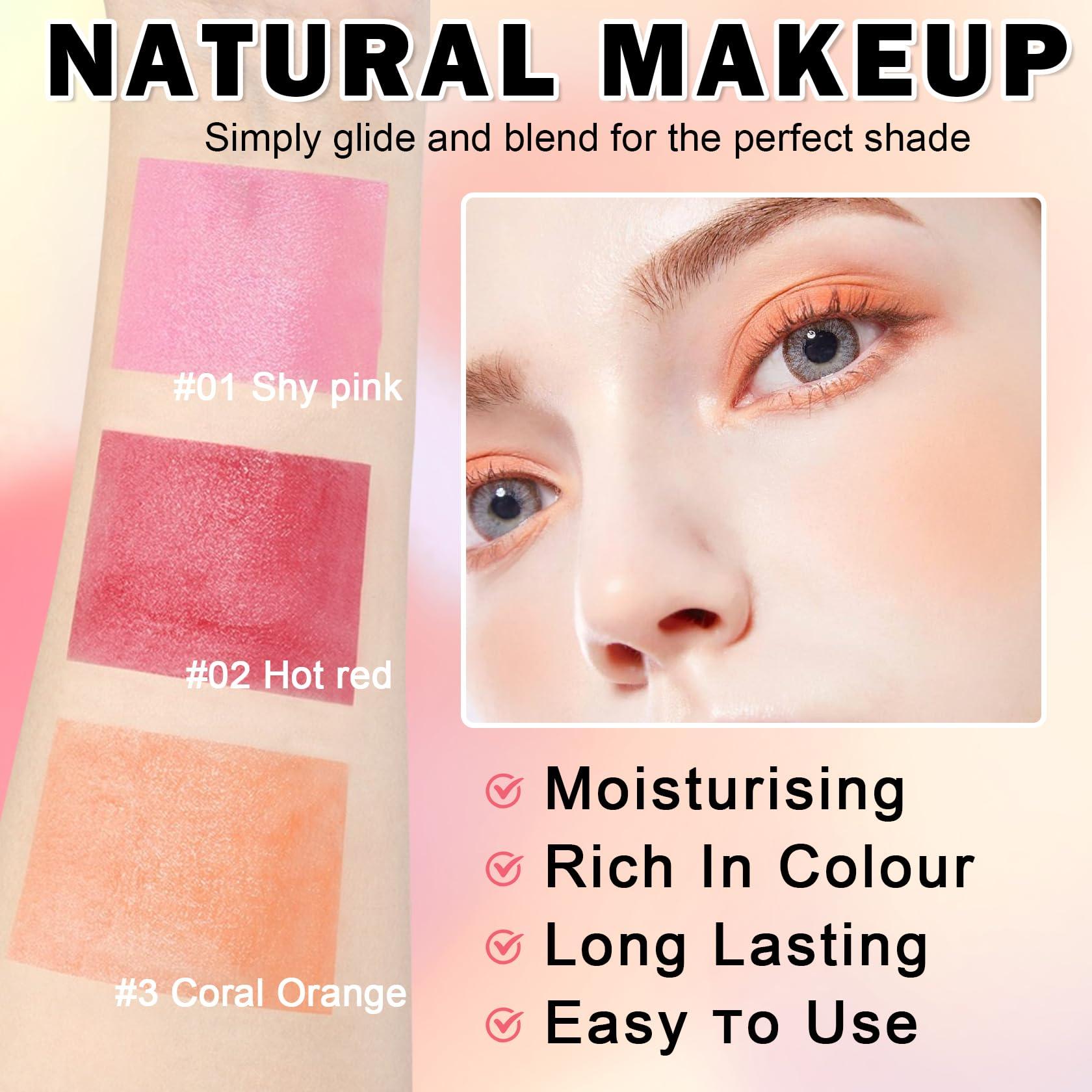 DAMUSI DAMUSI Cream Bronzer Stick Highlighter Stick Face Cream Contour Stick,Makeup Bronzer stick with Brush,Buildable Highlight Contour Makeup for Women (Rich Glow Bronzer Stick)