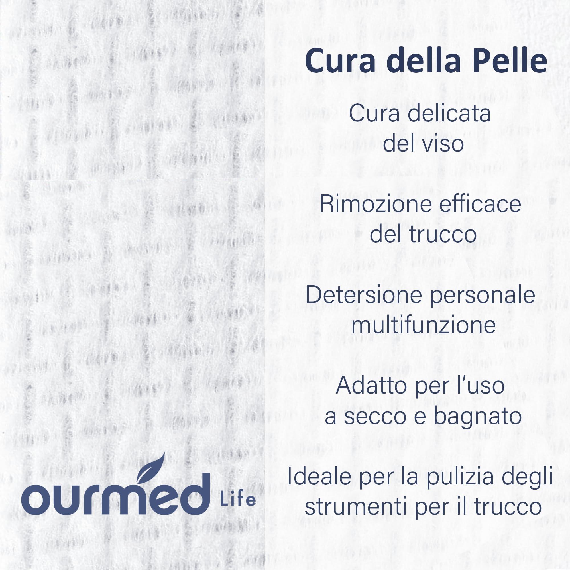 ourmed life Ourmed Life Disposable Face Towel, 300 Count Ultra Soft, Biodegradable Makeup Remover Wipes for Sensitive Skin, Clean Skincare Towels,Lint- free and Gentle Facial Towels for Daily UseEF Texture