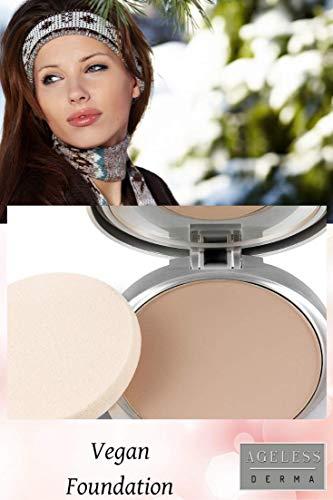 Ageless Derma Ageless Derma Natural Mineral Makeup Foundation- A Healthy Full Coverage Vegan Pressed Powder. Made in USA (Bare Beige)