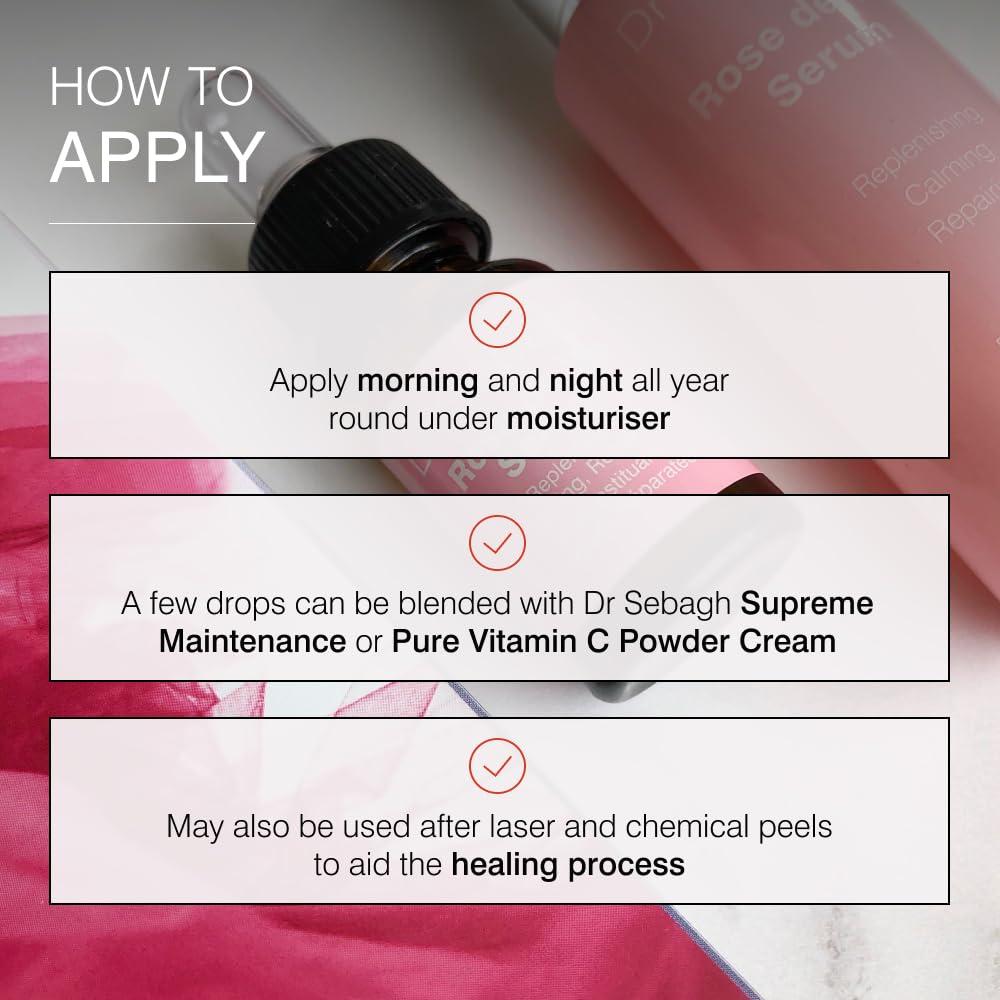 Dr Sebagh Dr Sebagh - Rose de Vie Serum - Soothing & Anti-Aging Serum with Organic Oils & Antioxidants to Hydrate, Calm, and Protect Dry, Mature and Sensitive Skin, Non-Comedogenic, Box Included(1 fl oz.)