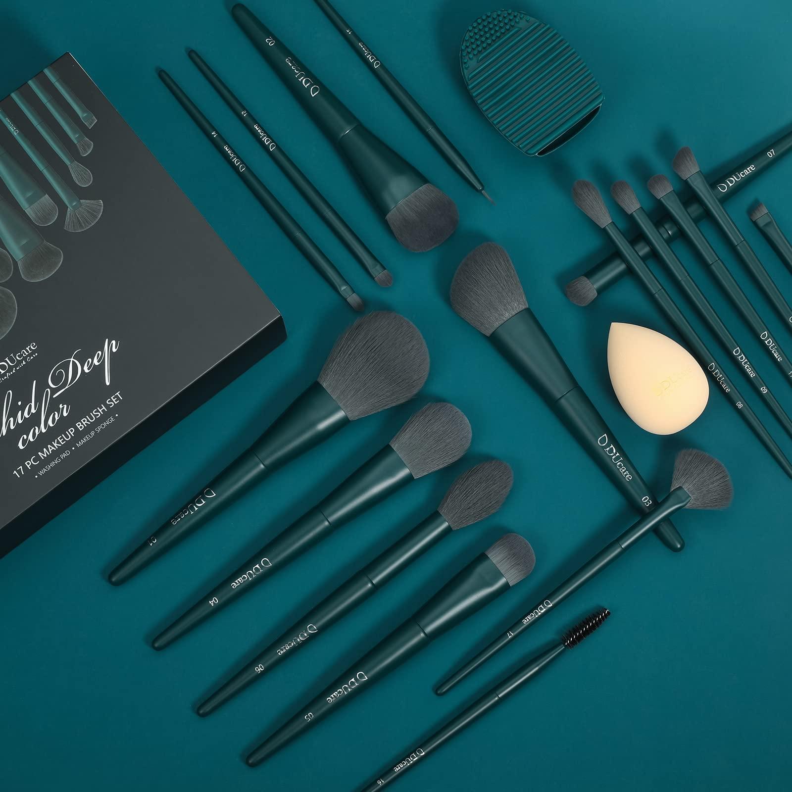 DUcare DUcare Makeup Brushes Set 17 Pcs with Brush Cleaning Mat and Makeup Sponge