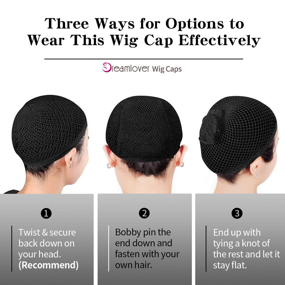 Dreamlover Dreamlover Black Wig Cap for Women Lace Front, Mesh Wig Cap for Long Hair, Wig Net Cap, 2 Pieces