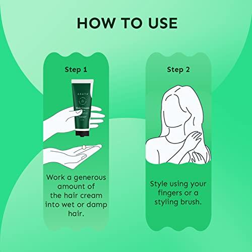 Arata Arata All-Natural Styling & Hold Hair Cream For A Soft-Hold Matte Look | Ayurvedic Extracts Of Organic Flaxseed & Olive Oil | Vegan & Cruelty-Free | Hair Growth Formula For Women & Men - 1.7 Fl Oz