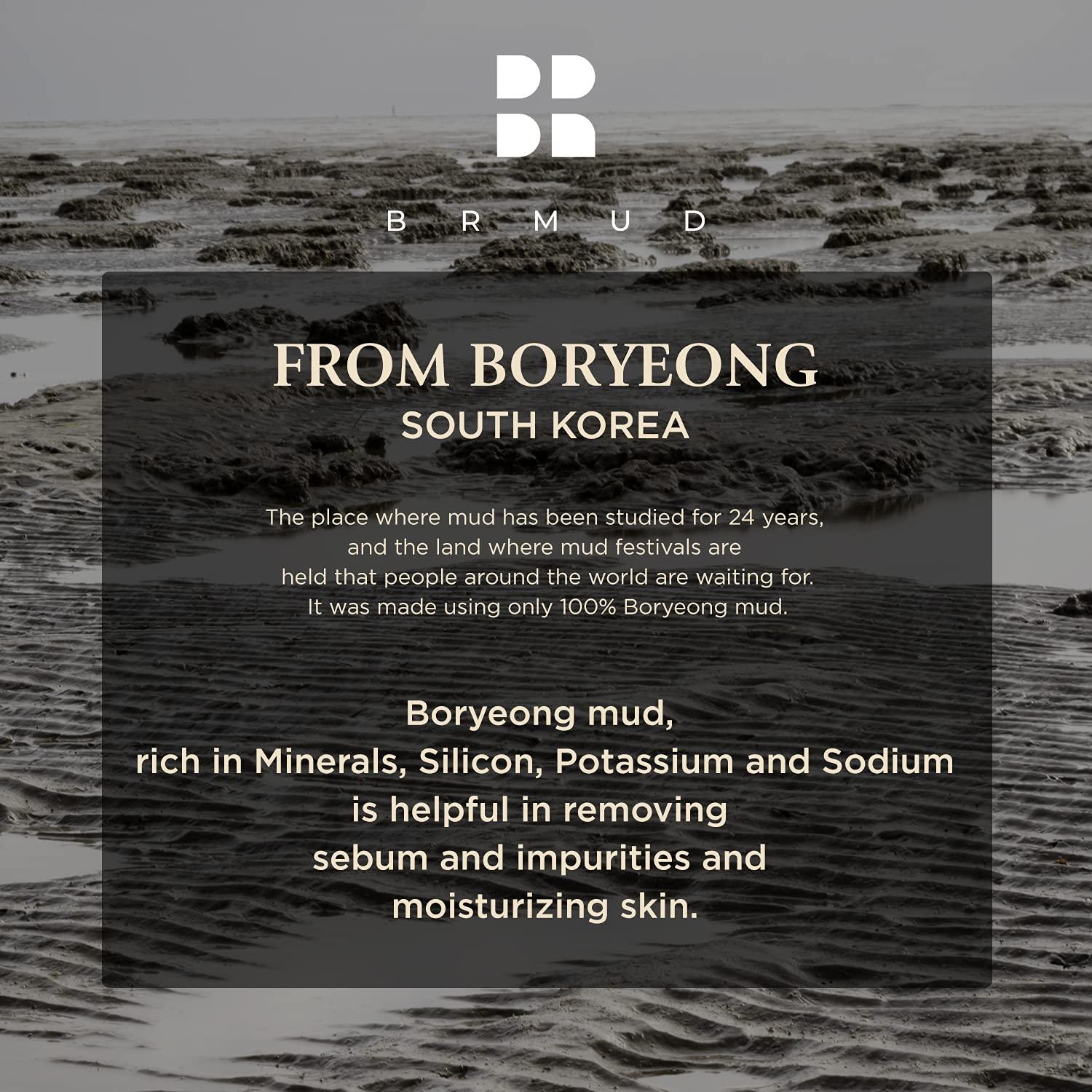 BRMUD BRMUD Boryeong Mud Clay Face Mask, Pore Reducer & Minimizer, Blackhead, Acne Control for Oily Skin, Redness Relief and Skin Tightening Mask for Women and Men - Recovery Mud Mask 110ml (3.72 fl.oz.)