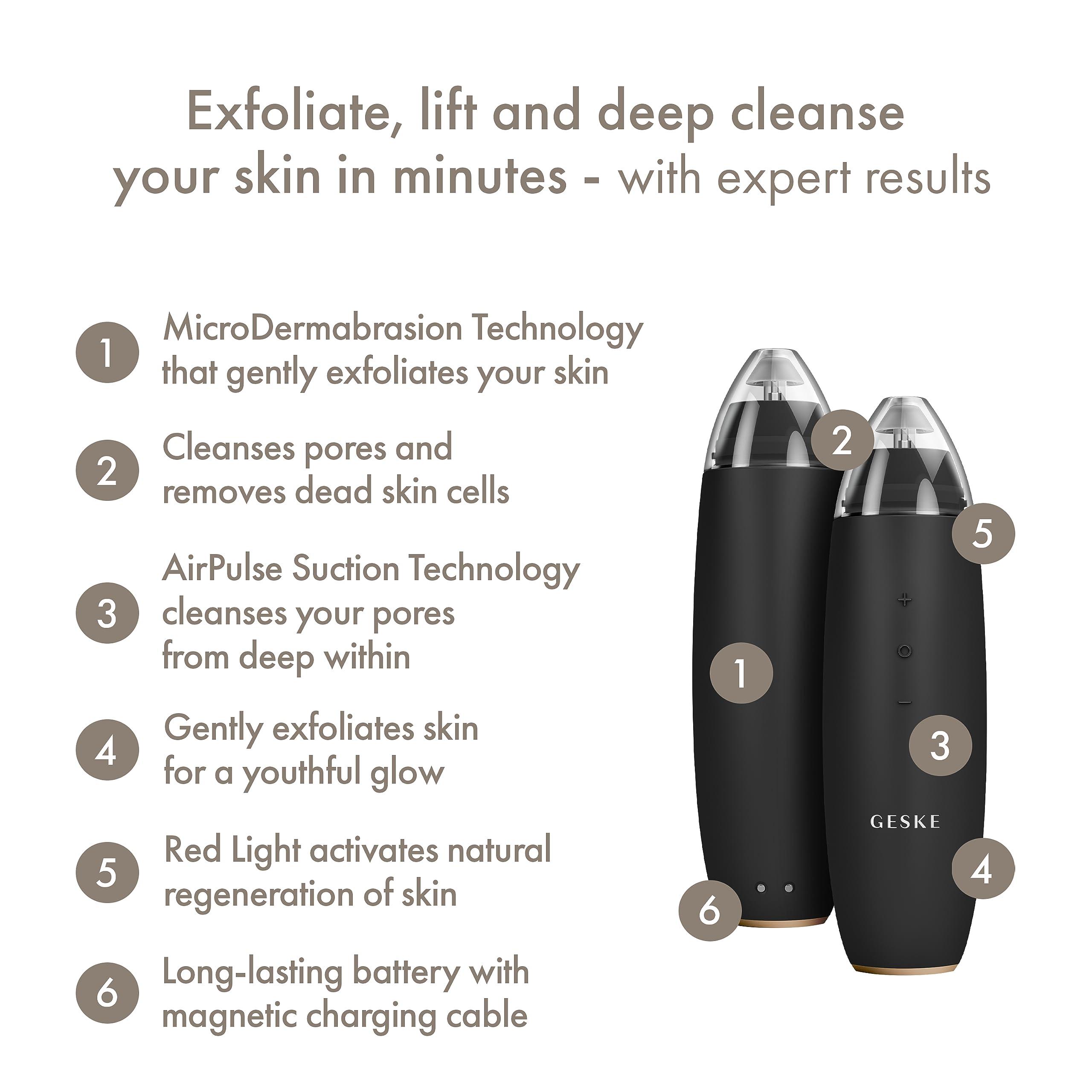 GESKE GESKE SmartAppGuided MicroDermabrasion Blackhead Remover | 7 in 1 | Blackhead Remover | Electric Pore Cleaner | Innovative Vacuum Cup | Beauty Tool | Skin Cleansing Device | Skincare Device