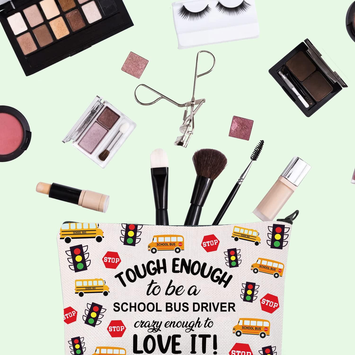 FOTAP FOTAP Bus Driver Gift Bus Driver Makeup Bag Bus Driver Appreciation Cosmetic Bag Transportation Gift Back to Sc-h-o-ol Gift (TOUGH DRIVER)