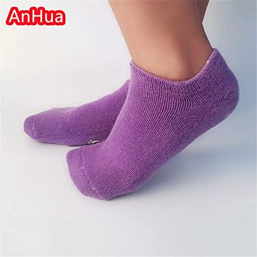AnHua AnHua 1 Pair Feet Spa Moisturizing Gel Socks Exfoliating Dry Cracked Soft Skin Sock Pedicure Foot Care Tool Beauty Foot Care (Purple)