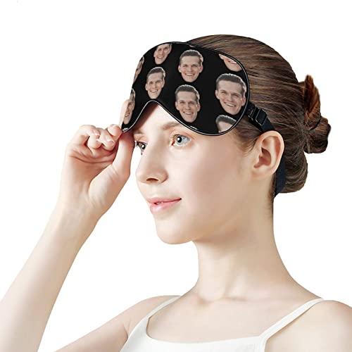Pruoyi Custom Sleep Mask Personlized Eye Mask Design Your Own Picture Text Adjustable Soft Eye Masks Eyeshade Blindfold for Women Men Airplane Travel Sleeping (Style1)
