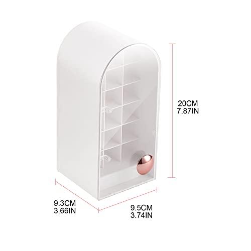 XANHOY XANHOY Cosmetic Organizer Storage Lipstick Organizer With Lid Dustproof Waterproof Lipsticks Dresser Holder Box For Case Counte Acrylic Lipstick Holder With Lid, White