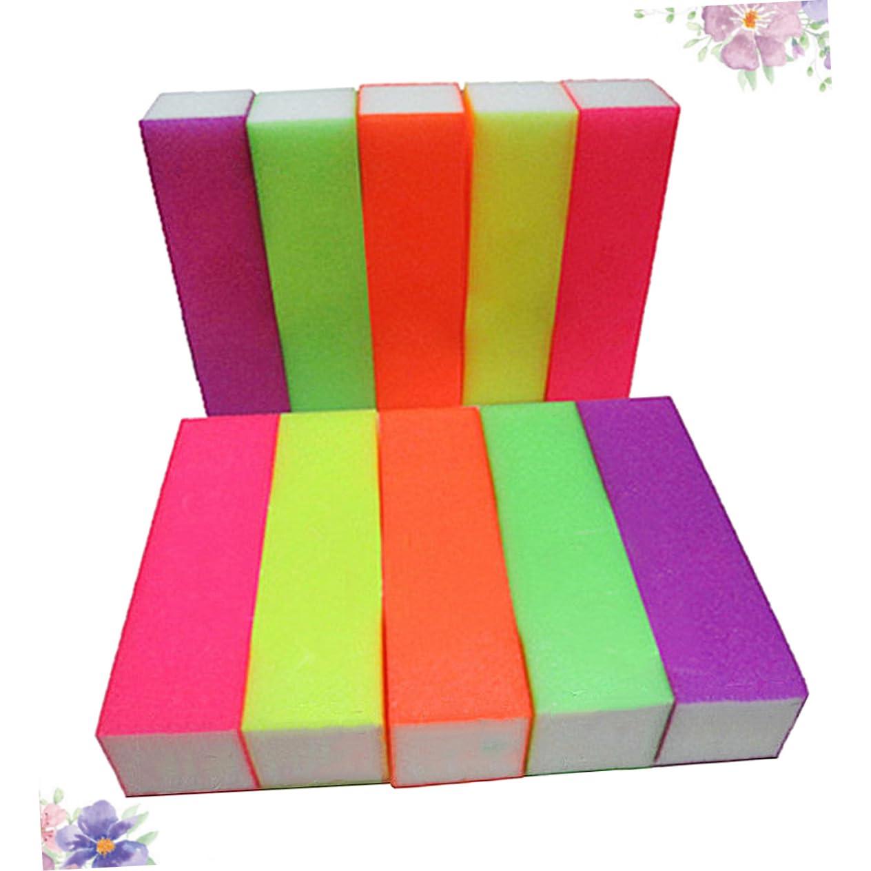 Beatifufu Beatifufu Professional Manicure Kit 10Pcs Sponge Nail Buffers Files Nail Sanding Blocks for Nail Shine Buffers Random Color