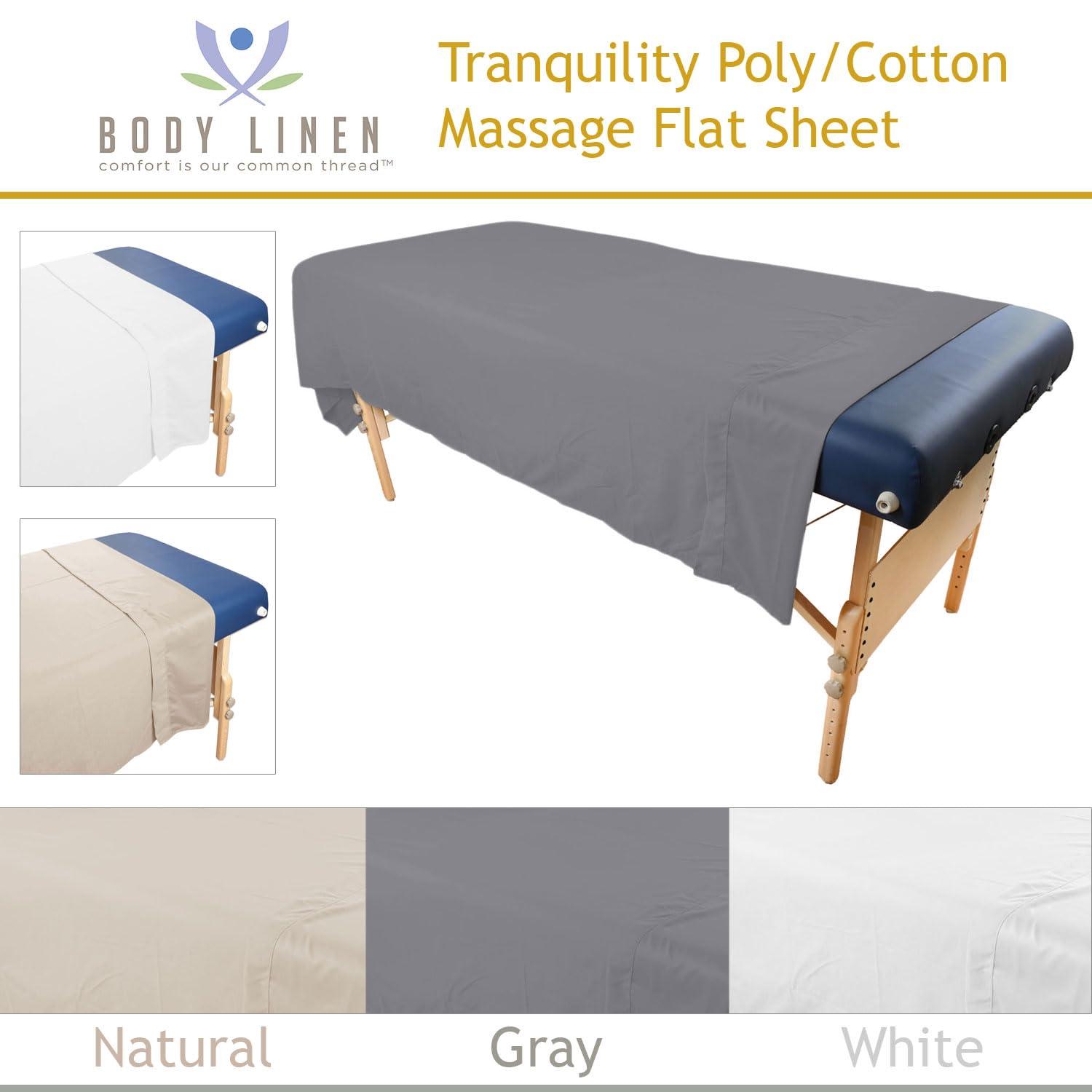 Body Linen Body Linen Massage Table Poly/Cotton Flat Sheet - 55% Polyester, 45% Cotton - 58 x 94 inches - White