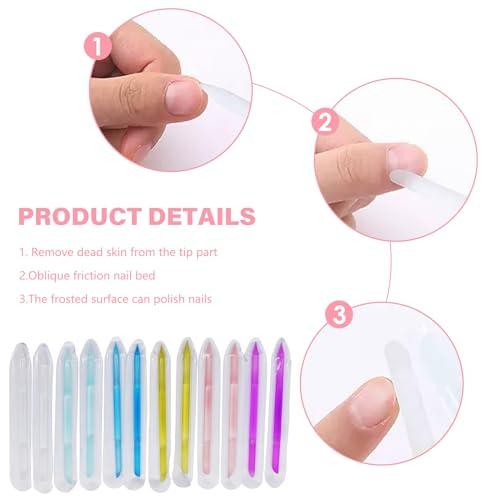 Btgghytr 12Pcs Glass Cuticle Pusher And Remover Tool Professional Filing Cuticle Remover Pedicure For Nails And Cuticles Care
