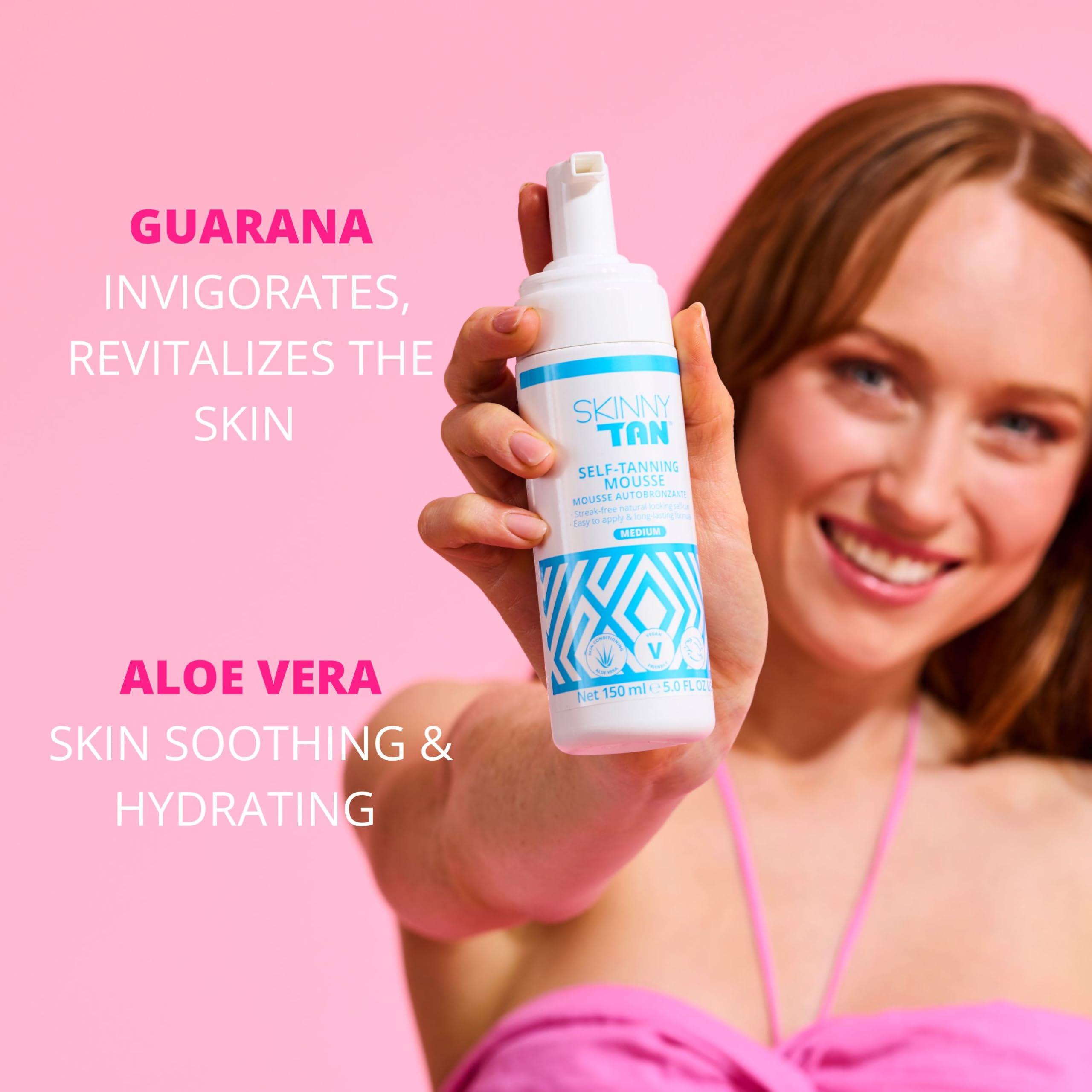 Skinny Tan Skinny Tan Self-Tanning Mousse - Long-Lasting and Non-Drying Formula - Coconut and Vanilla Scent - Easy To Apply Luxurious, Foam Texture - Streak Free and Natural Looking Results - Medium - 5 oz