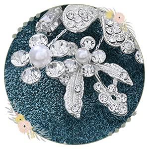 EVILD Evild Flower Bridal Hair Comb Silver Rhinestone Wedding Headdress Pearl Hairpieces Crystal Wedding Hair Accessories for Brides and Bridesmaids