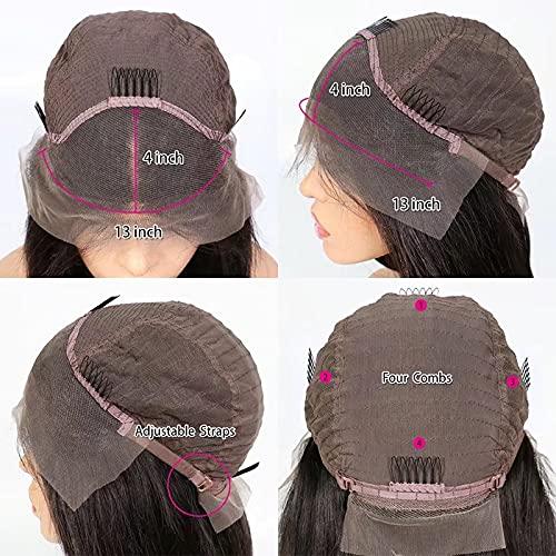 oulaer Burgundy Bob Wig Human Hair 13x4 Side Part Red Bob Lace Front Wig Human Hair for Women 150% Density Pre Plucked for Women Brazilian Remy Hair with Baby Hair 12Inch