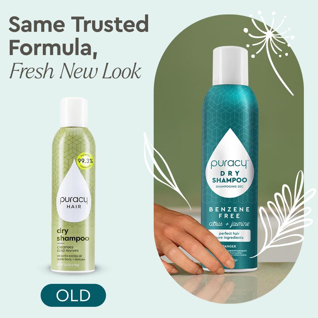 Puracy Puracy Natural Body Wash Refill, 98.6% Pure Plant Ingredients Shower Gel (Citrus & Sea Salt 48 oz) Natural Dry Shampoo for Women, Plant-Powered Cleansing Volumizing Dry Shampoo (Citrus & Jasmine 6 oz)