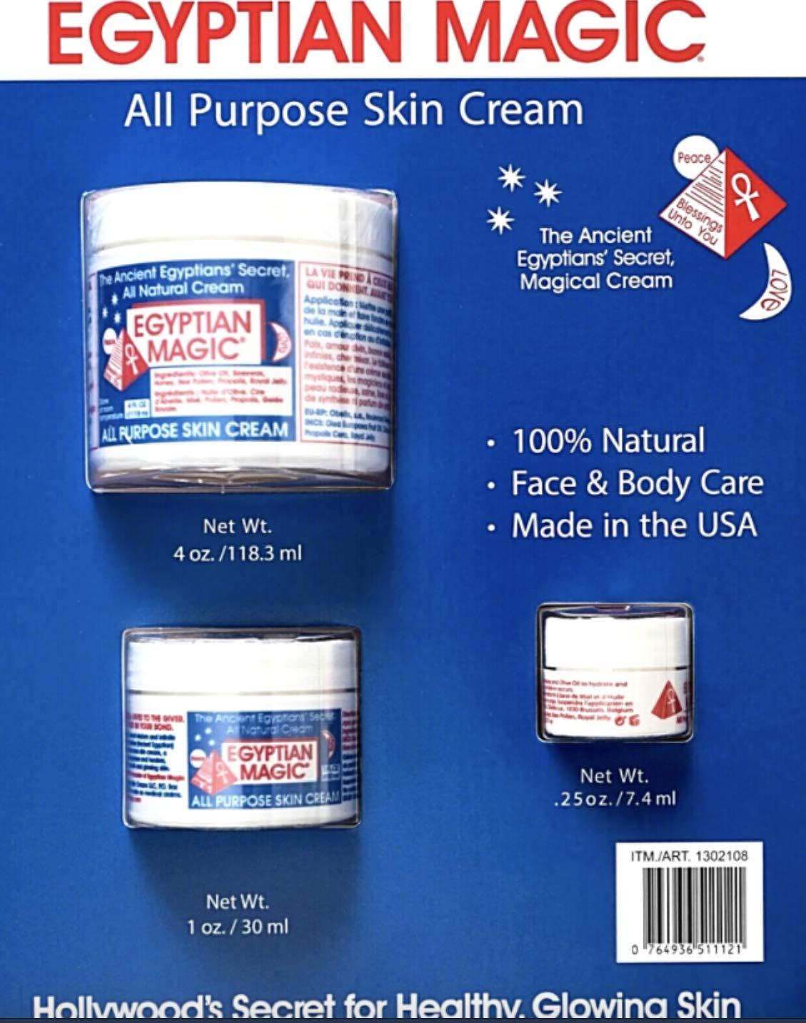 Skin Cream Egyptian Magic Egyptian Magic All Purpose Skin Cream Bundle - 3 items: 4 oz Jar + 1 oz Jar + .25 oz Jar