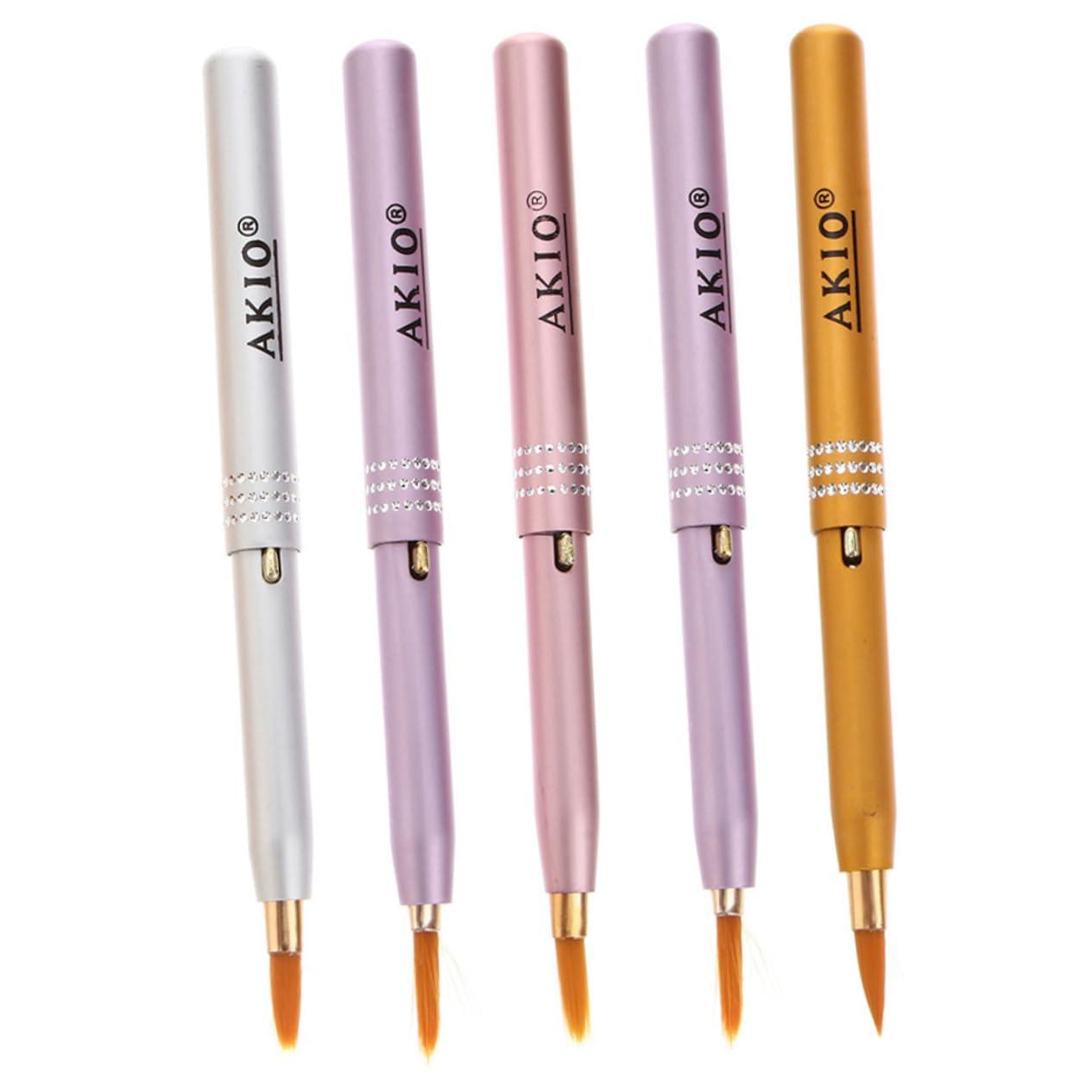 Healifty 20 Pcs retractable lip brush lipstick brush lipstick lip brush with cap concealer applicator reusable lip brush lip lip balm Metal shell aluminum alloy travel