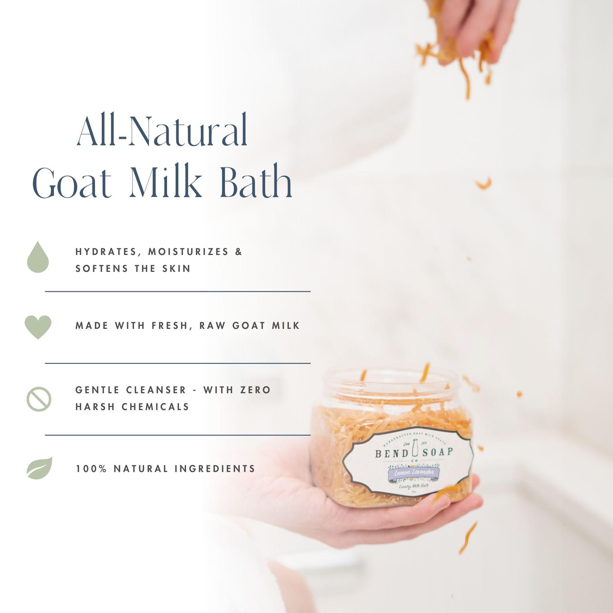 Bend Soap Company Mt. Bachelor Pine Milk Bath, 100% Natural Bubble Bath, Gentle Cleanser, Hydrates Moisturize and Softens The Skin, Handcrafted Goat Milk Soap, Essential Oil, 2 lbs