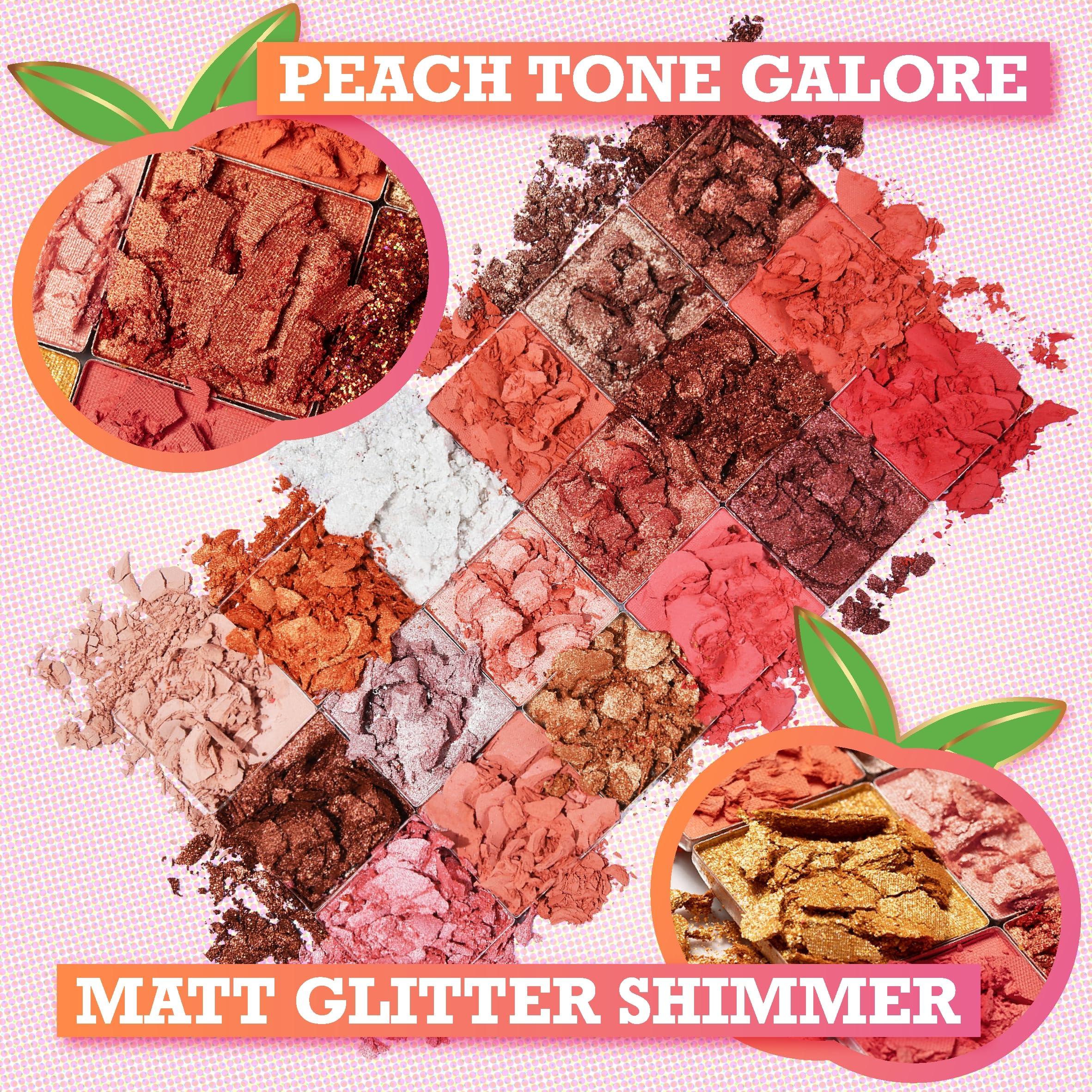 Tintark Tintark Peach Please 18 Colour Eyeshadow Palette for Beauty - Eyeshadow Cosmetics with Matte Metallic Sparkle Shimmer Pink & Highlighter Eye Makeup for Girls & Powder Eye Shadow Pallet