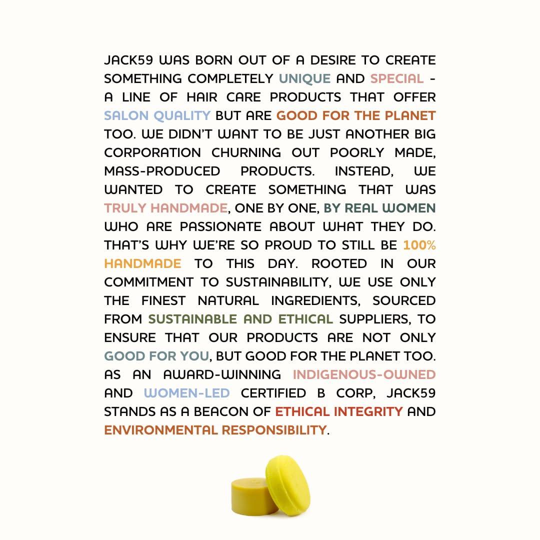 Jack59 Jack59 Solid Shampoo Bars for Thick Curly Hair, Soap Bar with Orange and Bergamot Essential Oils pH Balanced, Color Safe, Vegan Organic Shampoo Bar, Citrus Shine 3 oz