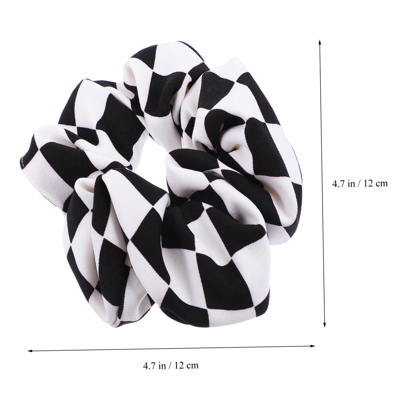 Beaupretty Beaupretty 4 Pcs Black and White Checkered Hair Rope The Devil Chessboard Thick Scrunchies for Women Hair Bows for Hairbands Scrunchie with Zip Checkerboard Black Hair Scrunchie Chiffon