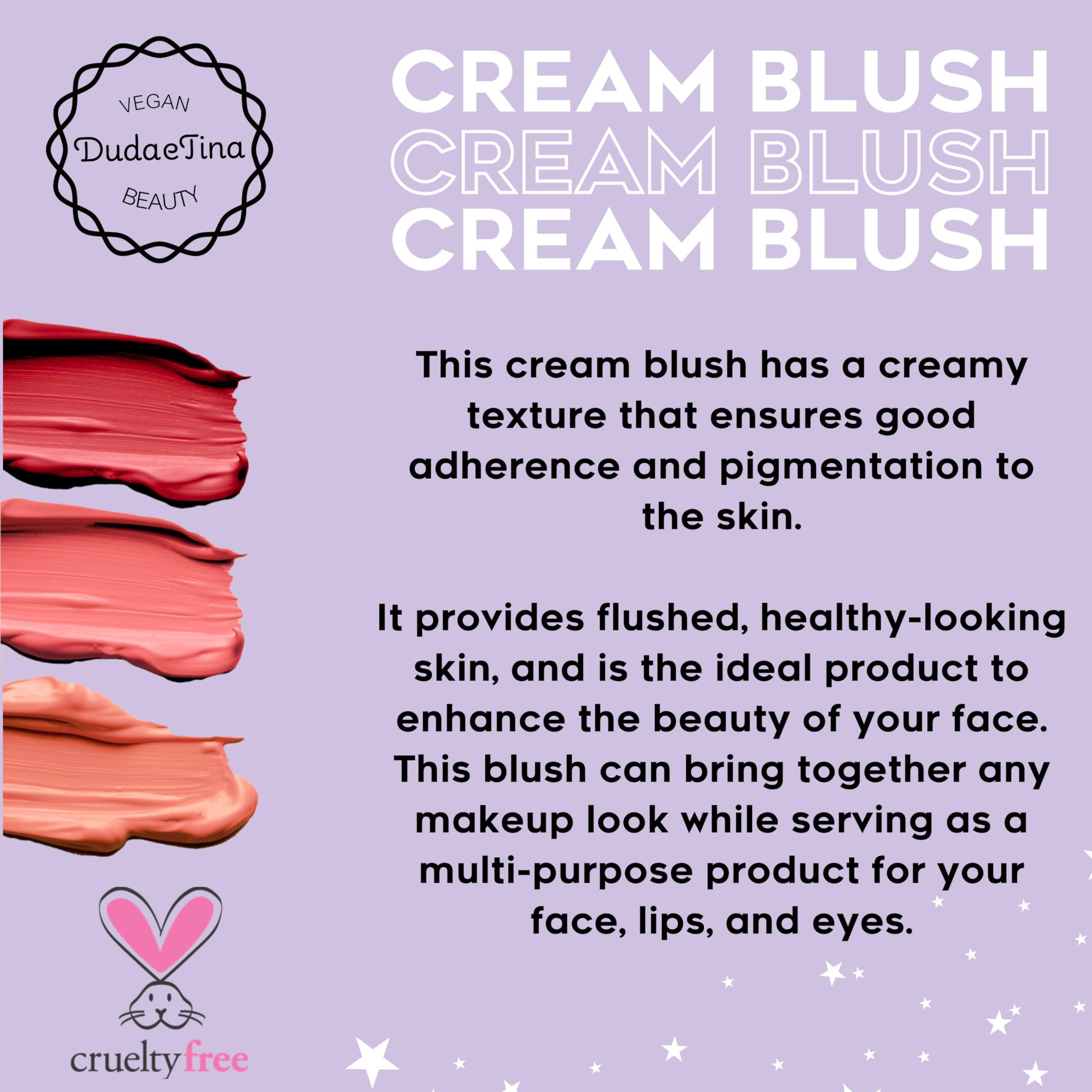 Duda e Tina Vegan Beauty Duda e Tina 3 in 1 Cream Blush, for Cheeks, Lips and Eyes, Matte Finish, High Coverage, Vegan & Cruelty Free, Clean Beauty, Made in Brazil, Travel Size 0.1 fl oz/ 3ml (Color 06 - Peach)