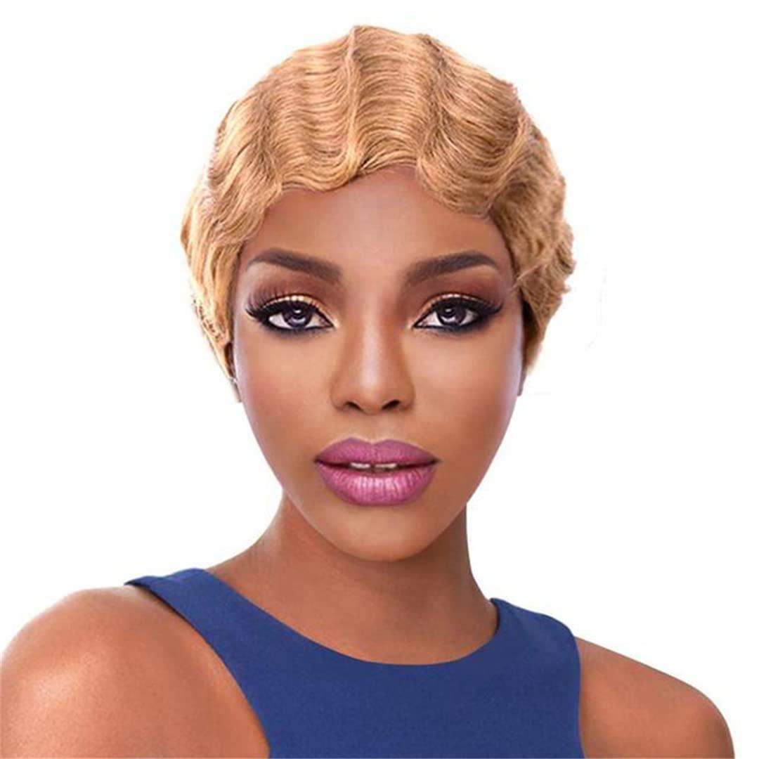 Sweejim Flapper Hairstyles For Women Finger Wave Wigs Retro Style Short Remy Human Hair Brazilian Wig #30