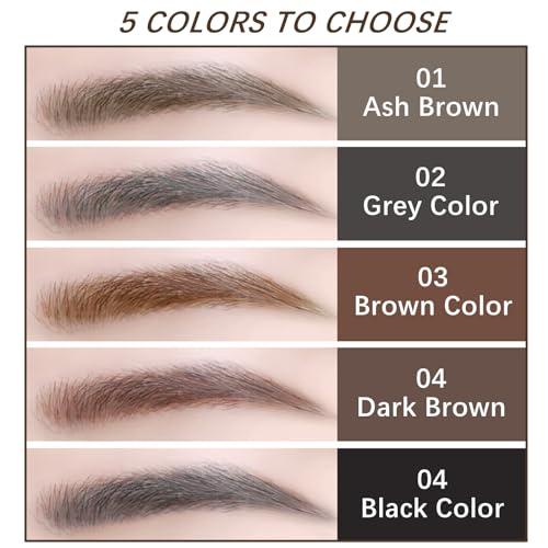 Kemelo Jane Eyebrow Pencil Black,1.5mm Micro Brow Pencil Dual-Ended,Waterproof Eyebrow Pencils with Spoolie Brush.(#05 Black 1PCS)