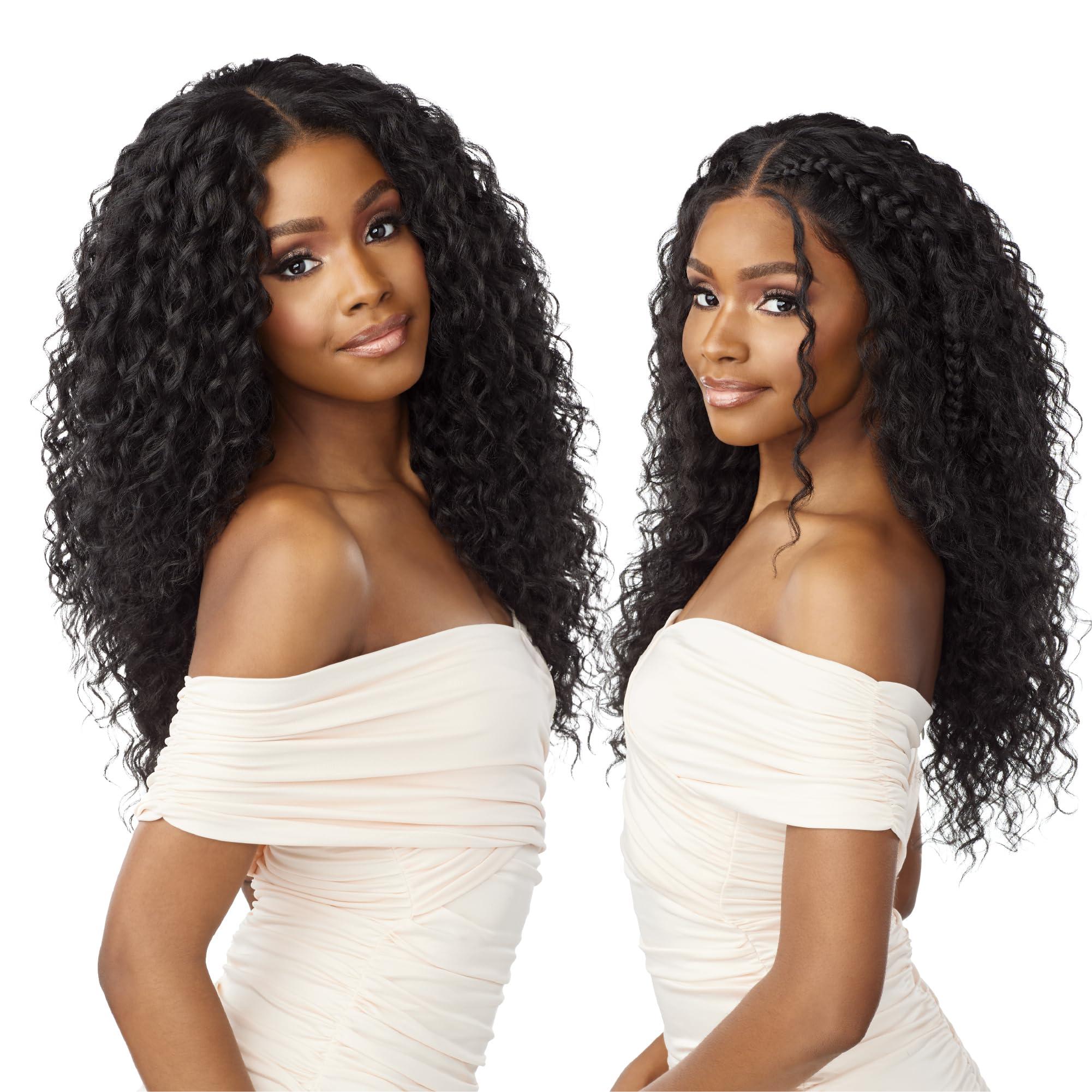 Sensationnel Sensationnel What lace 13x6 Wigs - perla lacefrontal hand tied glueless synthetic with natural density preplucked hairline (1B OFFBLACK)