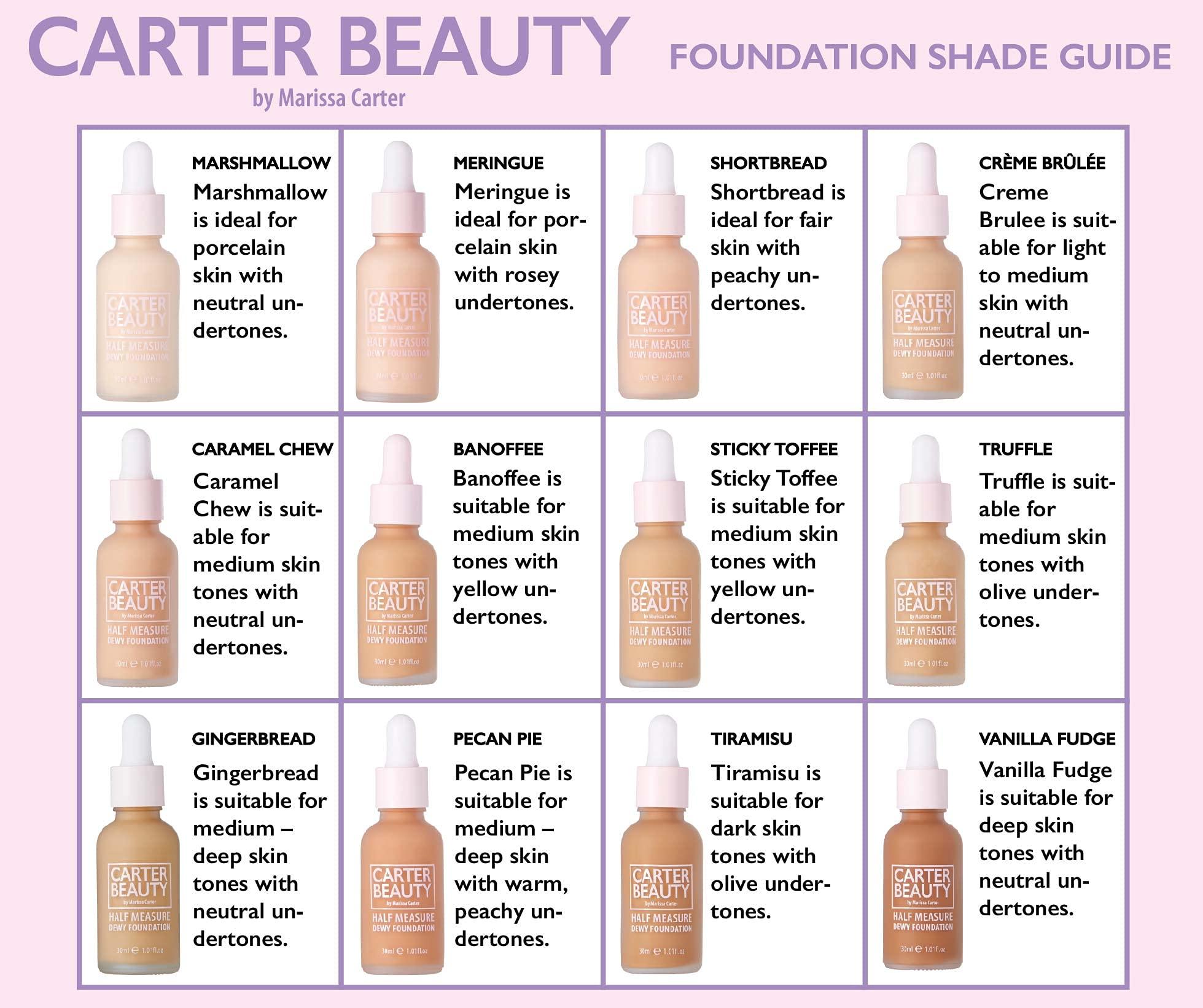 Carter Beauty By Marissa Carter Carter Beauty By Marissa Carter Half Measure Dewy Foundation - Water-Based, Light-To-Medium Sheer Finish - Vegan And Cruelty Free, Paraben And Sulfate Free - Shortbread - 1.01 OZ
