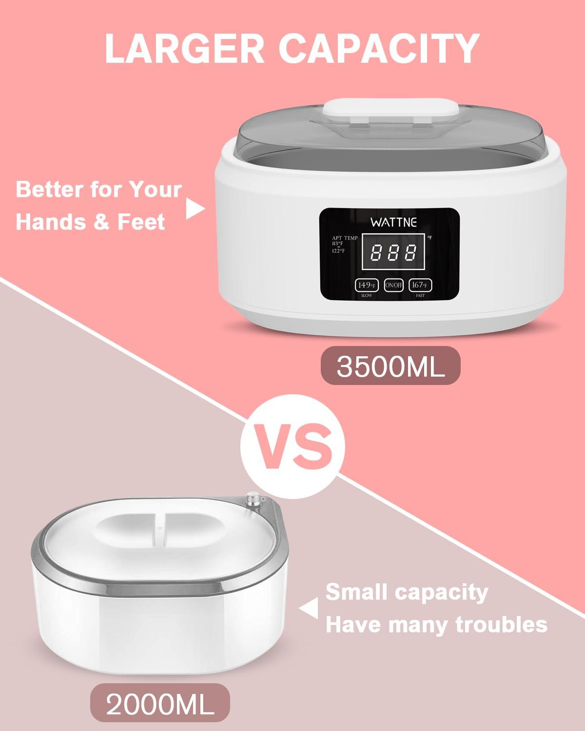 Wattne Paraffin Wax Machine for Hand and Feet -Paraffin Wax Warmer Moisturizing Kit Auto-time and Keep Warm Paraffin Hand Wax Machine for Arthritis (White)