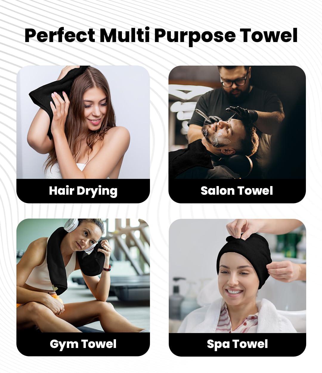 Avalon Towels Avalon Towels Salon Towels - Black Hand Towels Bulk 24 Pack - 100% Cotton Hand Towels 16x27 inches - Absorbent Spa Towels, Facial Towels, Face Towels & Gym Towels for Working Out (Not Bleach Proof)