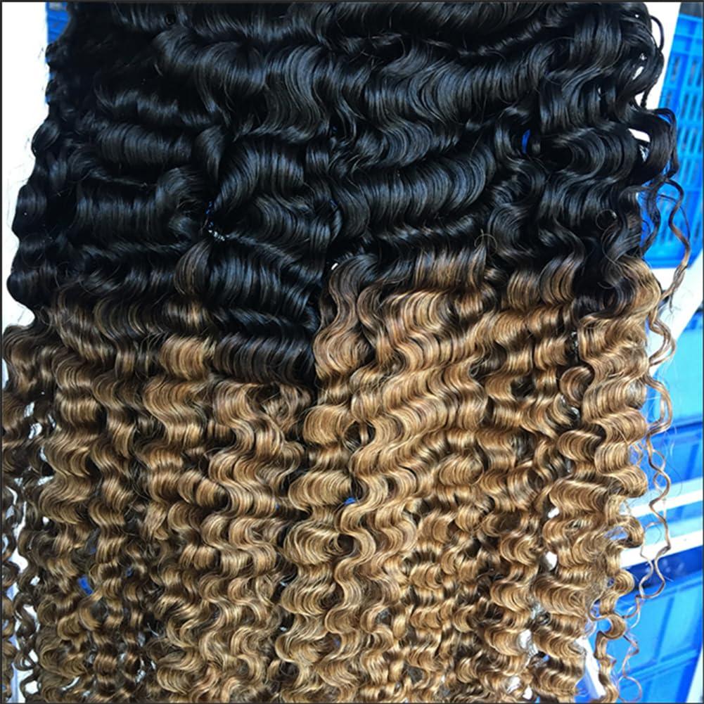 Kiss darling LASHES 3B 3C Curly Seamless Clip Ins Extensions Ombre Blonde Clip ins Two Tone T#1B/27 Black to Strawberry Blonde 3B 3C Afro Curly Clip ins Human Hair Extensions 10\"inch