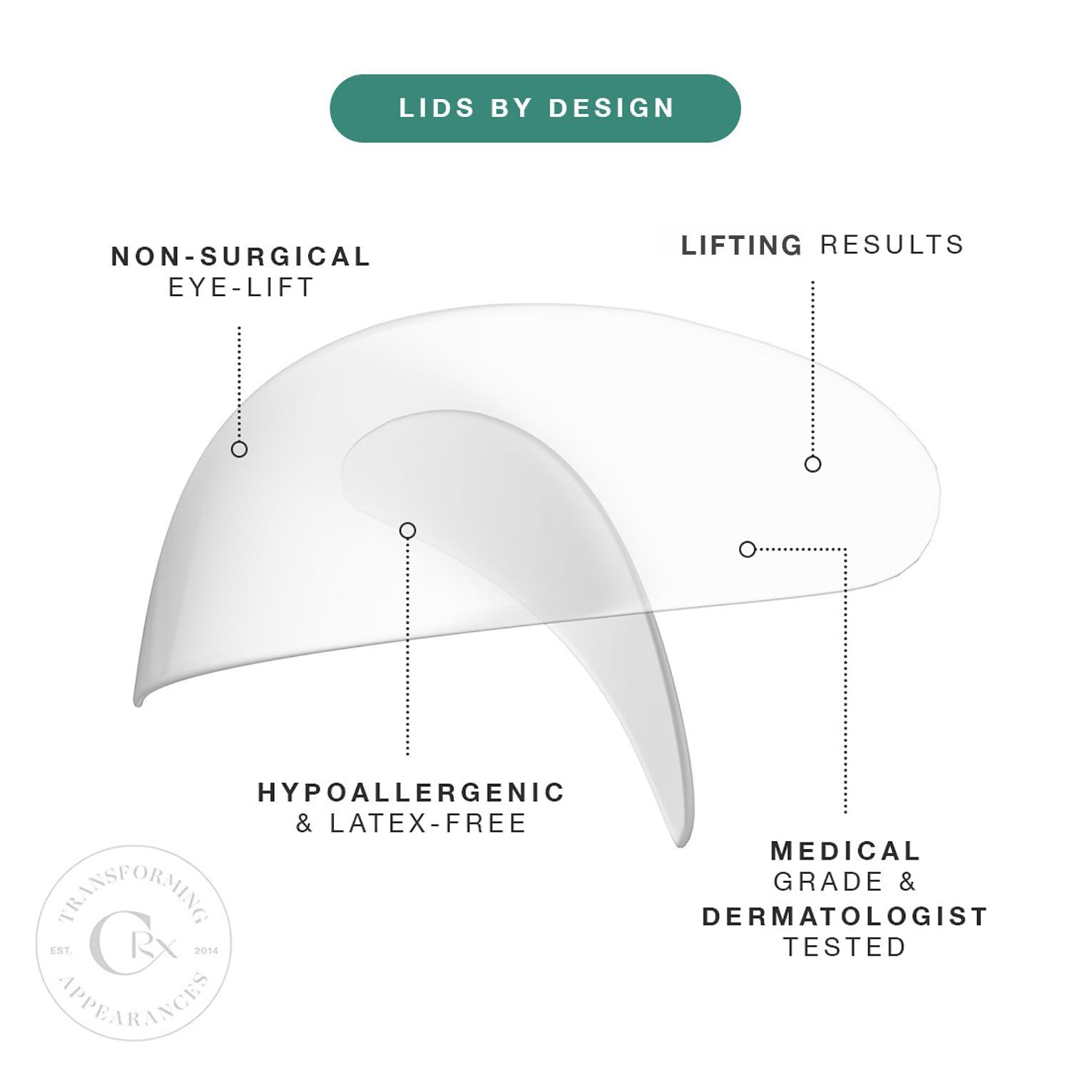 Contours RX Contours Rx Lids By Design - Non-Surgical & Transparent Eyelid Lift Strips - For a More Youthful-Looking Appearance, Reshape and Define with Eyelid Tape for Hooded Eyes (8mm) 80ct