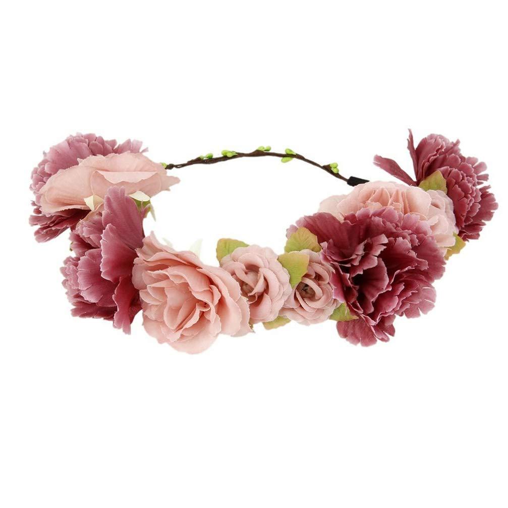 Homoyoyo Homoyoyo Flower Headpiece Flower Headbands for Wedding Flower Headband Flower Wreath Bridal Headpieces Flower Crowns Head Bands for Women\'s Hair Floral Garland Crown Lily Bulk Bridesmaid