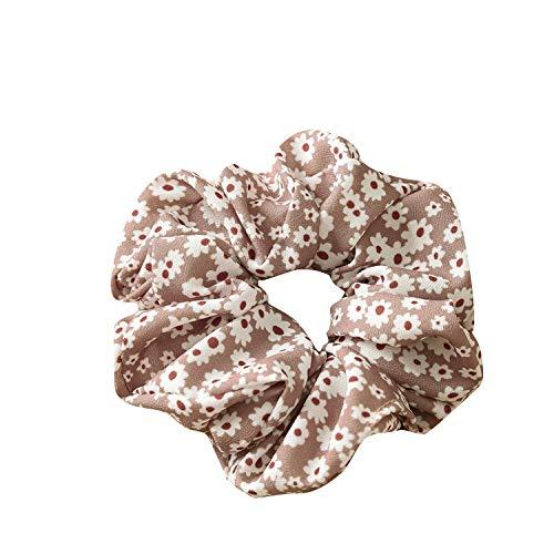 OFIYOU 4 Pack Digital Floral Hair Scrunchies Sunflower Print Slap Bracelet Ponytail Holder Elastic Hair Bands Wrist Fabric Scrunchy Hair Ties for Show/Sleepover Party