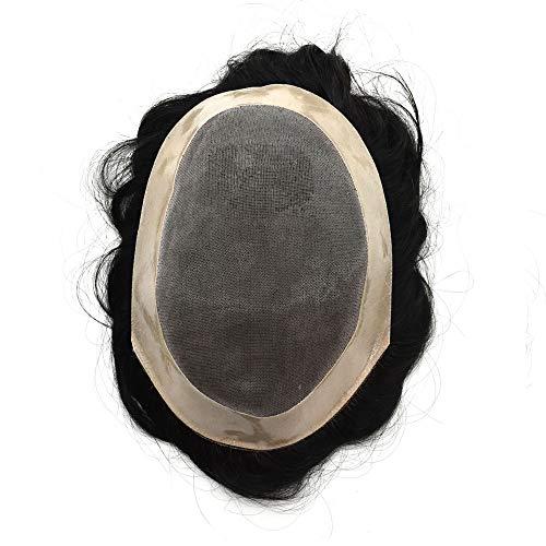 Notherss Notherss Toupee for Men Durable Fine Mono Hair System Skin NPU Natural Looking Monofilament Wigs Mens Toupee Hairpieces Medium Density European Human Hair Pieces For Men Hand Tied Men Toupee