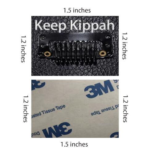 Rooherd new Keep-Kippah clips Hair Clip Set: 12pairs yamaka jewish hat kippah for men yarmulke clips combs for kids adhesive with built in side (12 pcs)