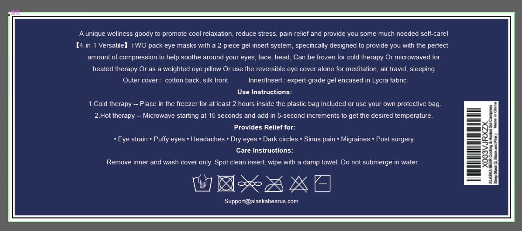 ALASKA BEAR ALASKA BEAR Cooling Gel Eye Mask Weighted Silk Sleep Mask & Cotton Eyeshades Cold & Hot Compress for Pain Relief, 180g Heavy, 2 Set(Black & Pink)