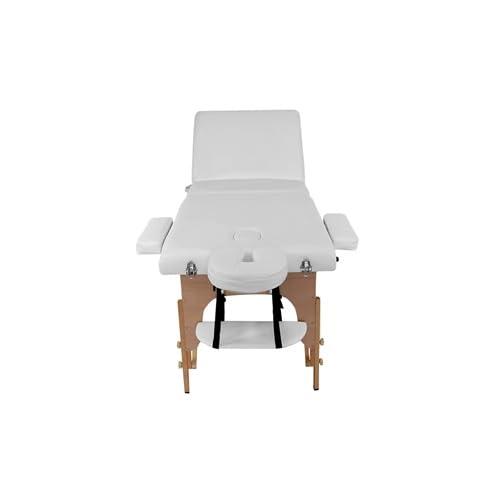 SKINACT SKINACT Portable Massage Table with Reclineable Back (White)